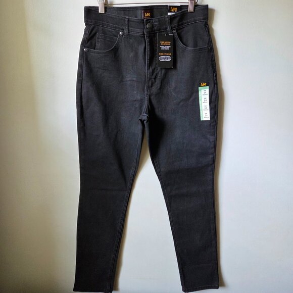NWT LEE FLEX MOTION WAISTBAND BLACK SKINNY JEANS SIZE 14 - Picture 1 of 16